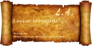 Levius Afrodité névjegykártya